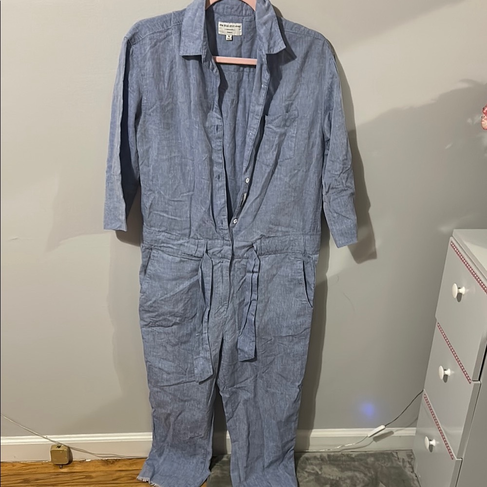 Blue Linen Jumpsuit